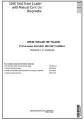 TM13088X19 - John Deere 326E Skid Steer Loader w. Manual Controls Diagnostic and Test Service Manual