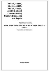 TM131019 - John Deere 4044M, 4044R, 4049M, 4049R, 4052M, 4052R, 4066M, 4066R Tractors Diagnostic and Repair Manual