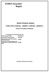 TM13111X19 - John Deere E330LC Excavator Service Repair Technical Manual