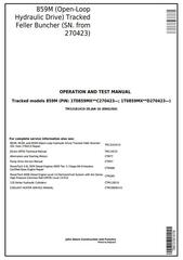 TM13181X19 - John Deere 859M (Open-Loop Hyd.Drv) Feller Buncher (SN.270423-) Diagnostic Service Manual