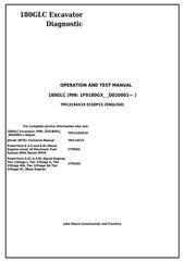 TM13194X19 - John Deere 180GLC (PIN:1F9180GX__D020001-) Excavator Diagnostic, Operation and Test Manual