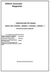 TM13196X19 - John Deere 350GLC Excavator Diagnostic, Operation and Test Service Manual