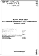 John Deere 903MH (SN. from 271505) Tracked Harvester Diagnostic & Tests Service Manual (TM13234X19)