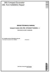 TM13324X19 - John Deere 26G (SN. from K260001) Compact Excavator Service Repair Technical Manual