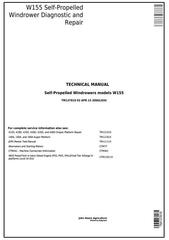 TM137819 - John Deere W155 Self-Propelled Hay&Forage Windrowers Diagnostic & Repair Technical Manual