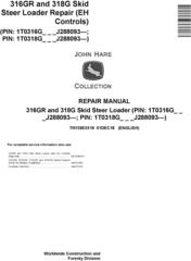 John Deere 316GR and 318G Skid Steer Loader Service Repair Manual (TM13853X19)