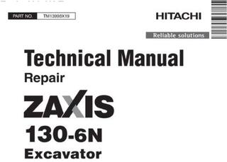 Hitachi Zaxis 130-6N Excavator Service Repair Technical Manual (TM13998X19)