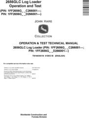 John Deere 2656GLC (SN. C266001-, D266001) Log Loader Operation & Test Technical Manual (TM14039X19)
