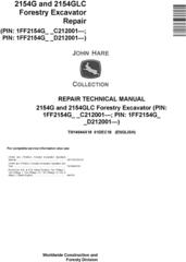 John Deere 2154G,2154GLC (SN.C212001-,D212001-) Forestry Excavator Repair Service Manual(TM14044X19)