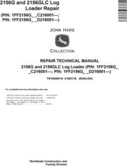 John Deere 2156G, 2156GLC (SN. C216001-, D216001) Log Loader Repair Technical Manual (TM14048X19)