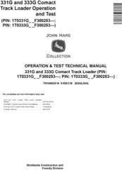 John Deere 331G and 333G Comact Track Loader Operation & Test Technical Service Manual (TM14062X19)