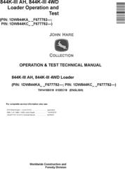 John Deere 844K-III AH, 844K-III (SN. F677782-) 4WD Loader Diagnostic Technical Manual (TM14158X19)