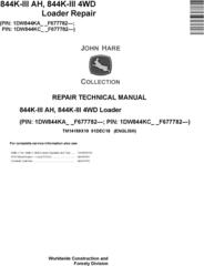 John Deere 844K-III (AH) SN. from F677782 4WD Loader Repair Technical Service Manual (TM14159X19)