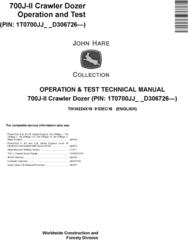 John Deere 700J-II (SN. from D306726) Crawler Dozer Operation & Test Technical Manual (TM14224X19)