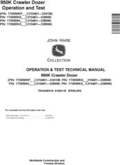 John Deere 950K (SN. C310401-338999) Crawler Dozer Operation & Test Technical Manual (TM14258X19)