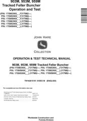 John Deere 903M, 953M, 959M (SN. F317982-, L317982-) Feller Buncher Diagnostic Manual (TM14261X19)