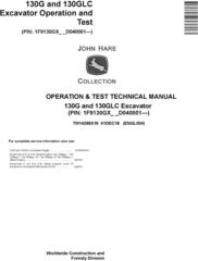 John Deere 130G, 130GLC (SN.from D040001) Excavator Operation & Test Technical Manual (TM14288X19)