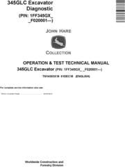 John Deere 345GLC Excavator Operation & Test Technical Manual (TM14303X19)