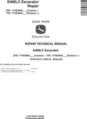 John Deere E400LC Excavator Repair Technical Manual (TM14316X19)