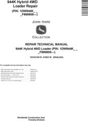 John Deere 944K Hybrid 4WD Loader (SN. F690605-) Repair Technical Service Manual (TM14319X19)