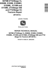 John Deere 5075M 5090M 5100M 5100MH 5100ML 5115M 5115ML Tractors Repair Technical Manual (TM143719)