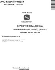 John Deere 200G Excavator Repair Technical Manual (TM14376X19)
