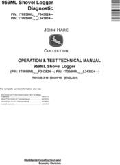John Deere 959ML Shovel Logger Operation & Test Technical Manual (TM14384X19)