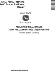John Deere 725D, 730D, 735D and 740D Draper Platforms Repair Technical Service Manual (TM148919)