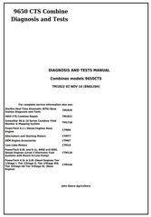 TM1822 - John Deere 9650 CTS Combines Diagnostic & Tests Service Manual