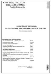 TM2246 - John Deere 670D, 672D, 770D, 772D, 870D, 872D Motor Grader Diagnostic & Test Service Manual