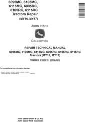 John Deere 6095MC,6105MC, 6115MC, 6095RC, 6105RC, 6115RC Tractors MY2016-17 Repair Manual (TM409419)