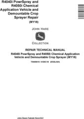 John Deere R4040i, R4050i Demountable Crop Sprayer (MY18) Repair Technical Service Manual (TM409619)