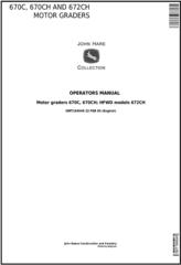 OMT184948 - John Deere 670C, 670CH and 672CH Motor Grader Operators Manual