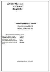 TM10544 - John Deere 220DW Wheeled Excavator Diagnostic, Operation and Test Service Manual