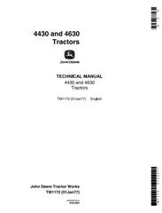 TM1172 - John Deere 4430 (SN.033109-), 4630 (SN.011717-) Row Crop Tractors Technical Service Manual