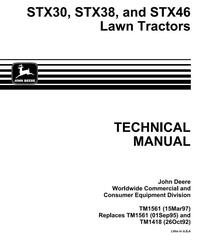TM1561 - John Deere STX38, STX46, STX30D Riding Lawn Tractors Technical Service Manual
