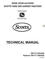 TM1777 - John Deere Scotts S2048H, S2348H, S2554H Yard & Garden Tractors () Technical Service Manual