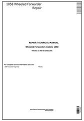 TM1943 - John Deere 1010B, 1058 Wheeled Forwarder Service Repair Technical Manual