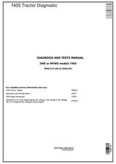 TM6015 - John Deere Tractors Models 7405, 2WD or MFWD Diagnostic and Tests Service Manual